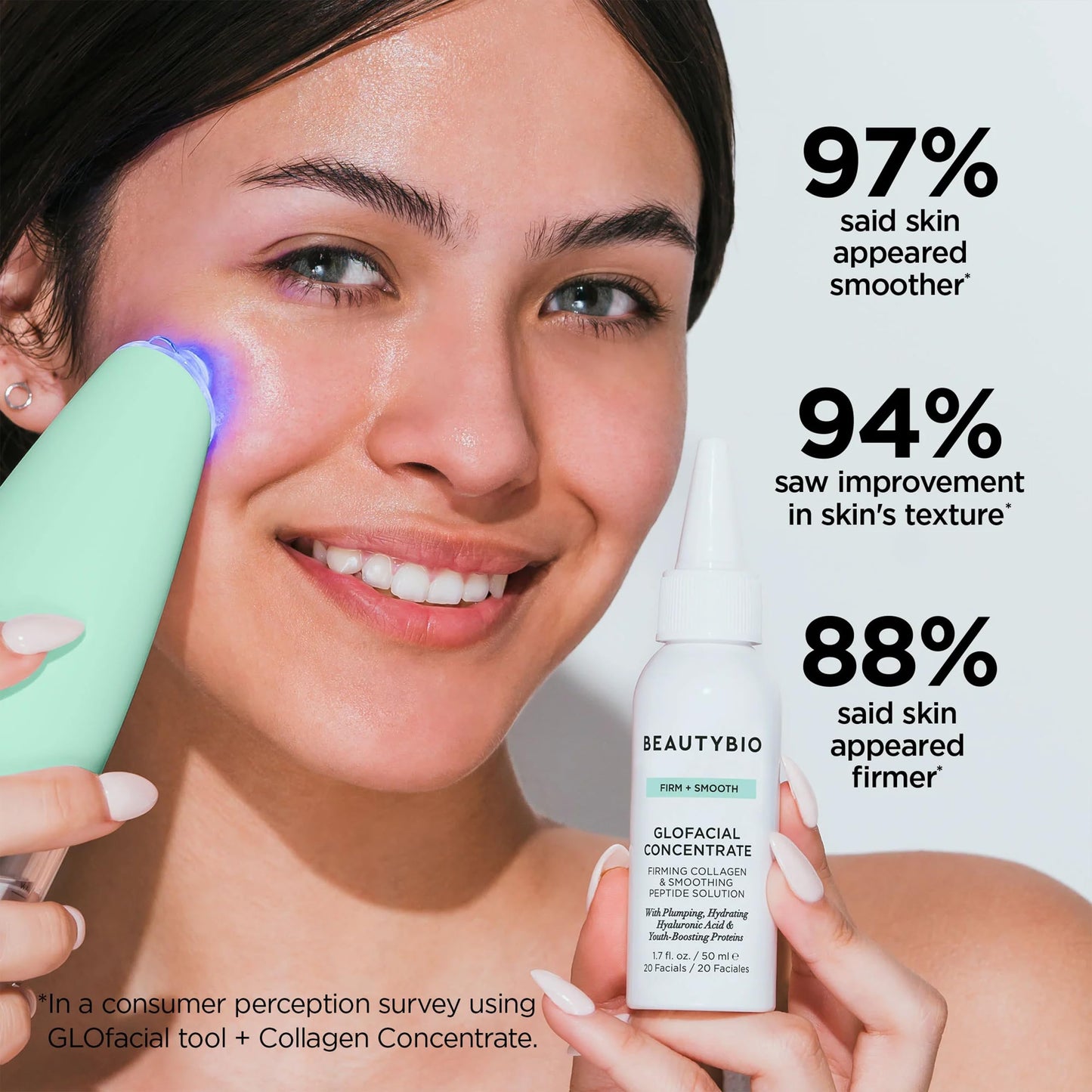 BeautyBio GLOfacial Hydro-Infusion Deep Pore Cleansing + Blue LED Clarifying Tool & Concentrates Beauty & Personal Care beautybio