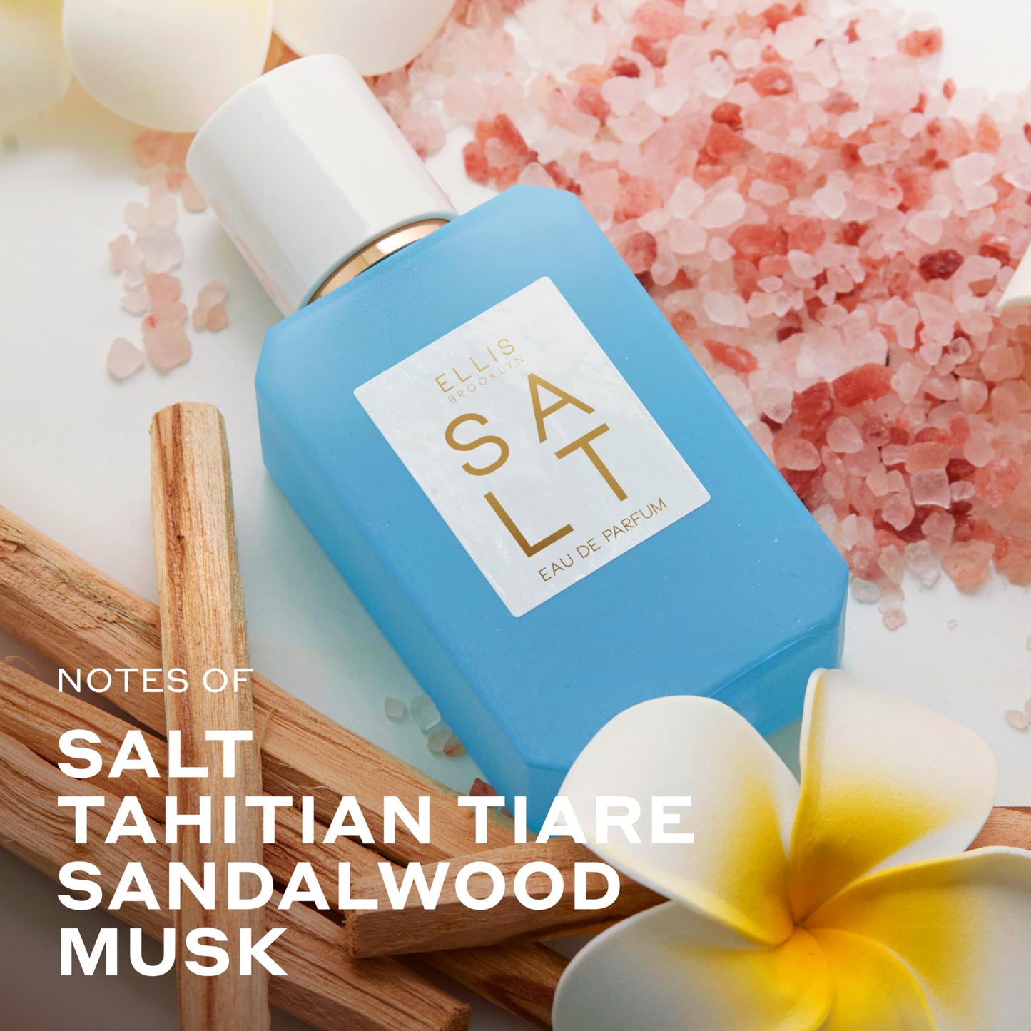 Ellis Brooklyn Salt Eau de Parfum, Fragrance with Ambergris, Tahitian Tiare, Ylang Ylang & Sandalwood - Tropical, Sensual Scent for Women - Vegan Beauty & Personal Care Ellis Brooklyn