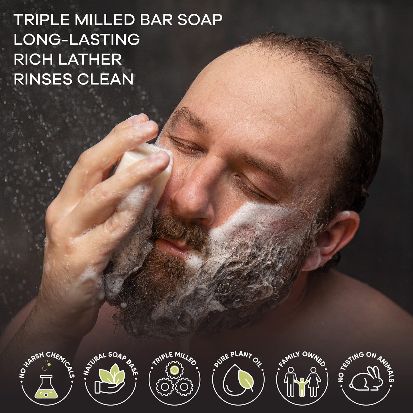 Australian Botanical Men's Soap Bars, Duo Pack Luxury Body and Beard Bars, Eucalyptus and Goats Milk Soap, Gift for Men, 6.6 oz. 4 Bars of Each, 8 Beauty & Personal Care Australian Botanical Soap