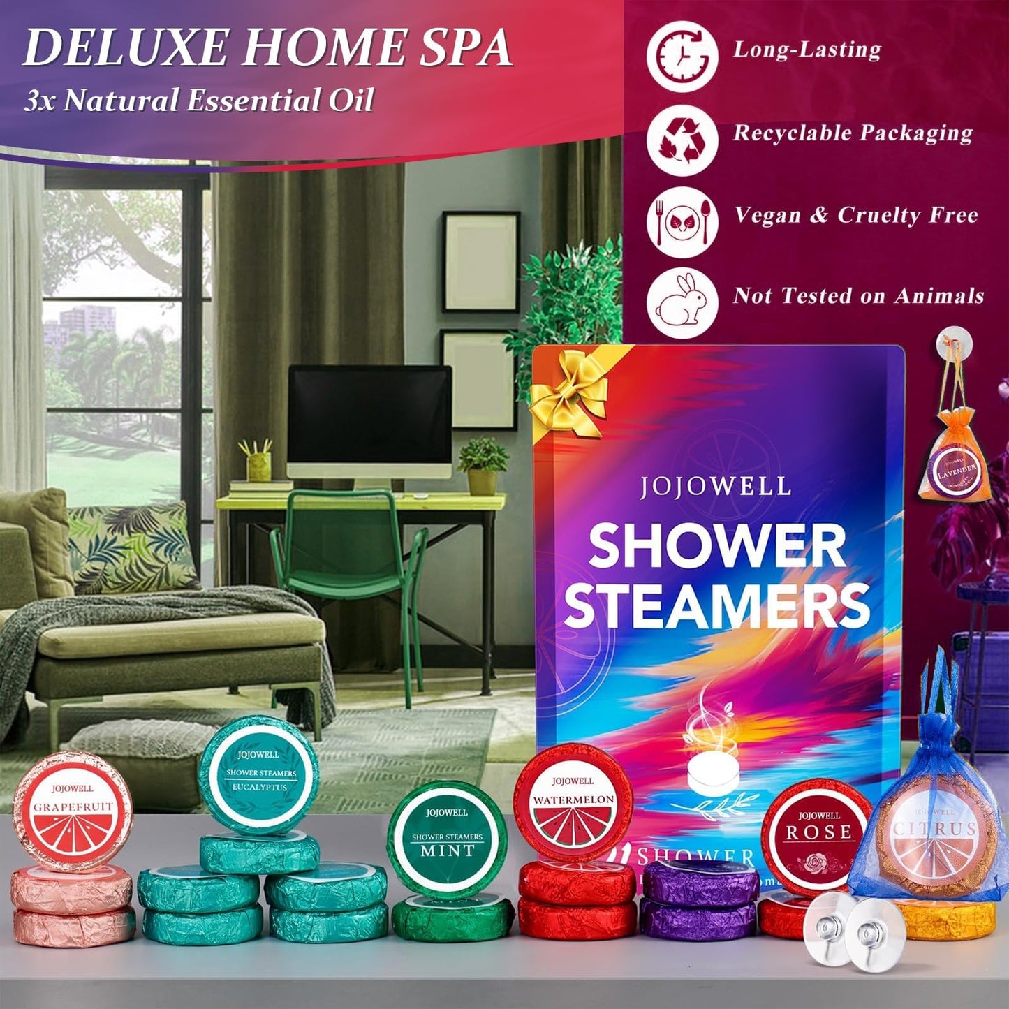 Shower Steamers Aromatherapy - 21Pcs Birthday Gifts for Women, Mom, Wife, Her, Best Friend, Daughter, Sister, Teens & Girlfriend, Self Care Beauty and Personal Care JoJowell