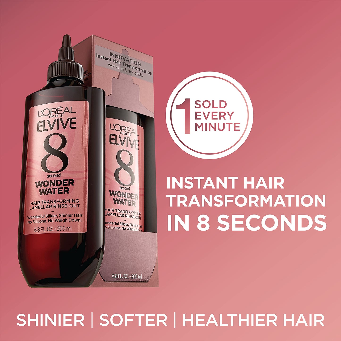 L’Oreal Paris Elvive 8 Second Wonder Water Lamellar, Rinse out Moisturizing Hair Treatment for Silky, Shiny Looking Hair, 6.8 FL; Oz Beauty & Personal Care L'Oreal Paris