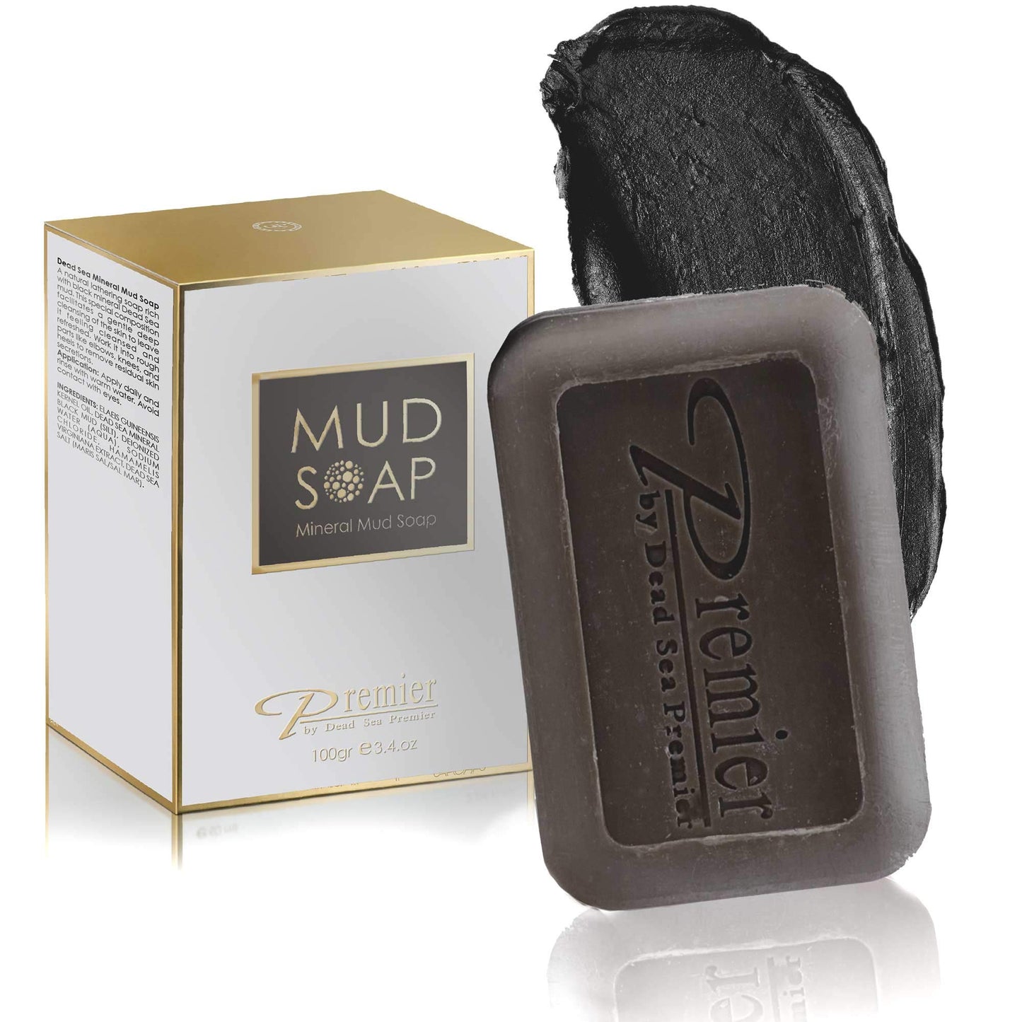 Premier Dead Sea Mineral MUD bar Natural body wash, face wash, hand soap, for all Skin Types. Therapeutic and Antibacterial, helps with Acne, Rosacea Beauty & Personal Care Premier