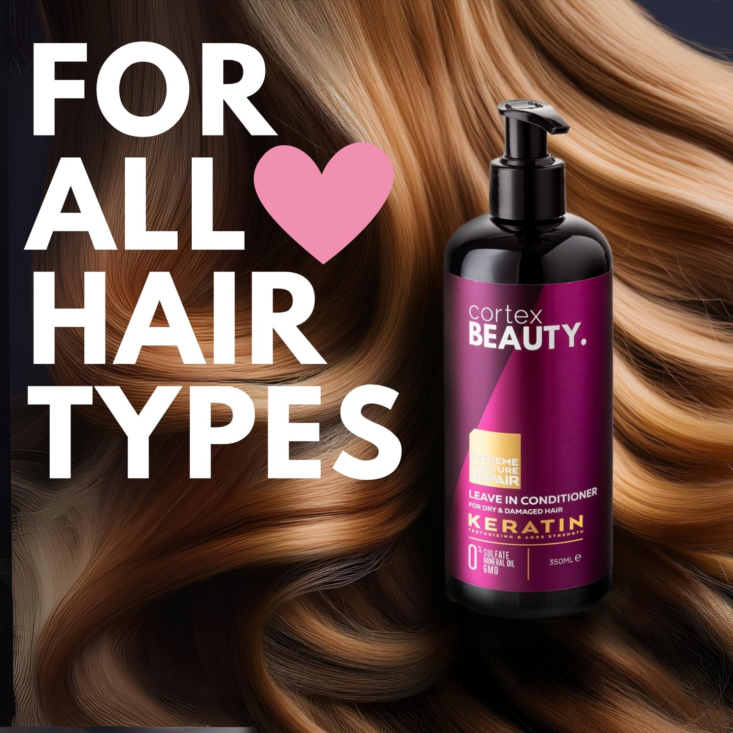 Cortex Beauty | Keratin Hydrating Shampoo, Strengthening Conditioner, Leave in Conditioner, and Reviving Hair Mask Set Beauty & Personal Care Cortex International