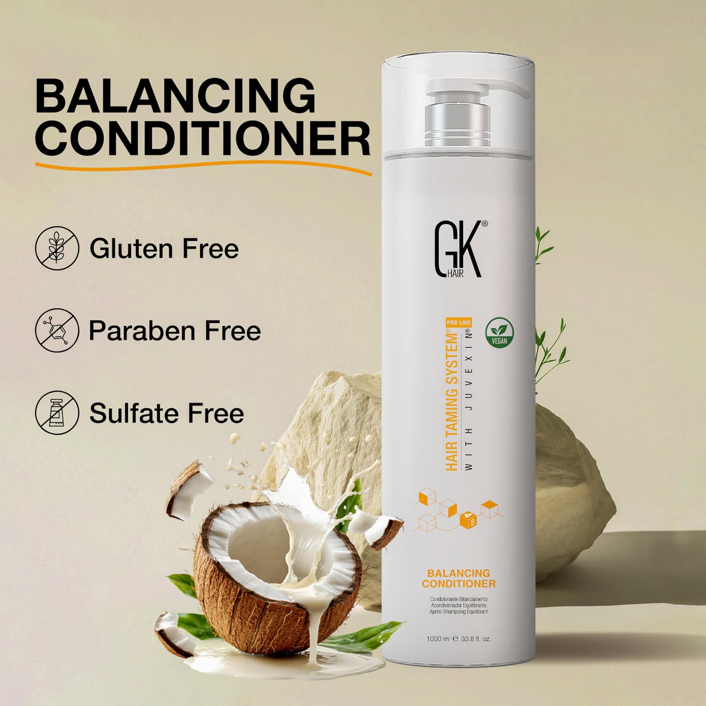 GK HAIR Global Keratin Balancing Conditioner (33.8 Fl Oz/1000ml) For Oily & Color Treated Hair Daily Use After Shampoo Conditioning Deep Cleanser Beauty & Personal Care GK HAIR