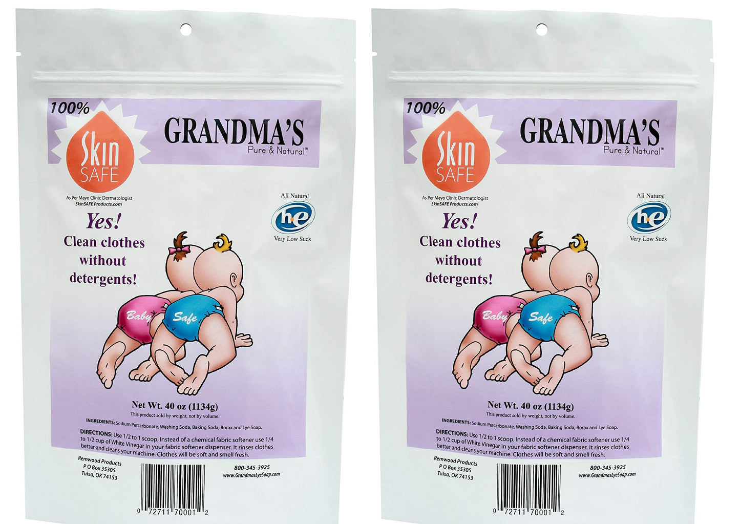 Grandmas Pure & Natural All Natural Laundry Soap, White, Unscented, 40 Ounce (Pack of 2) Beauty & Personal Care GRANDMA'S PURE & NATURAL