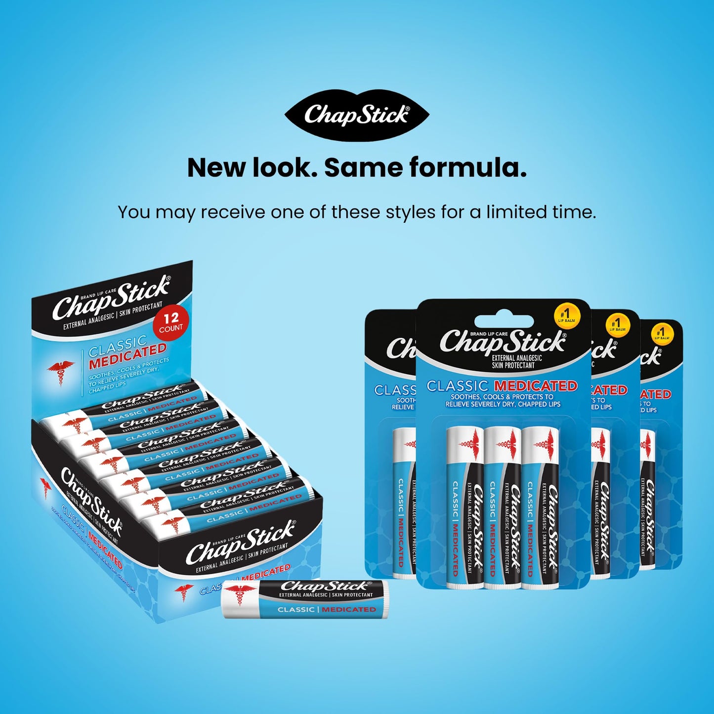 Chapstick ChapStick Classic Lip Balm Skin Protectant Bulk, 12 Count, Medicated Flavor, 0.15 Ounce Beauty and Personal Care ChapStick