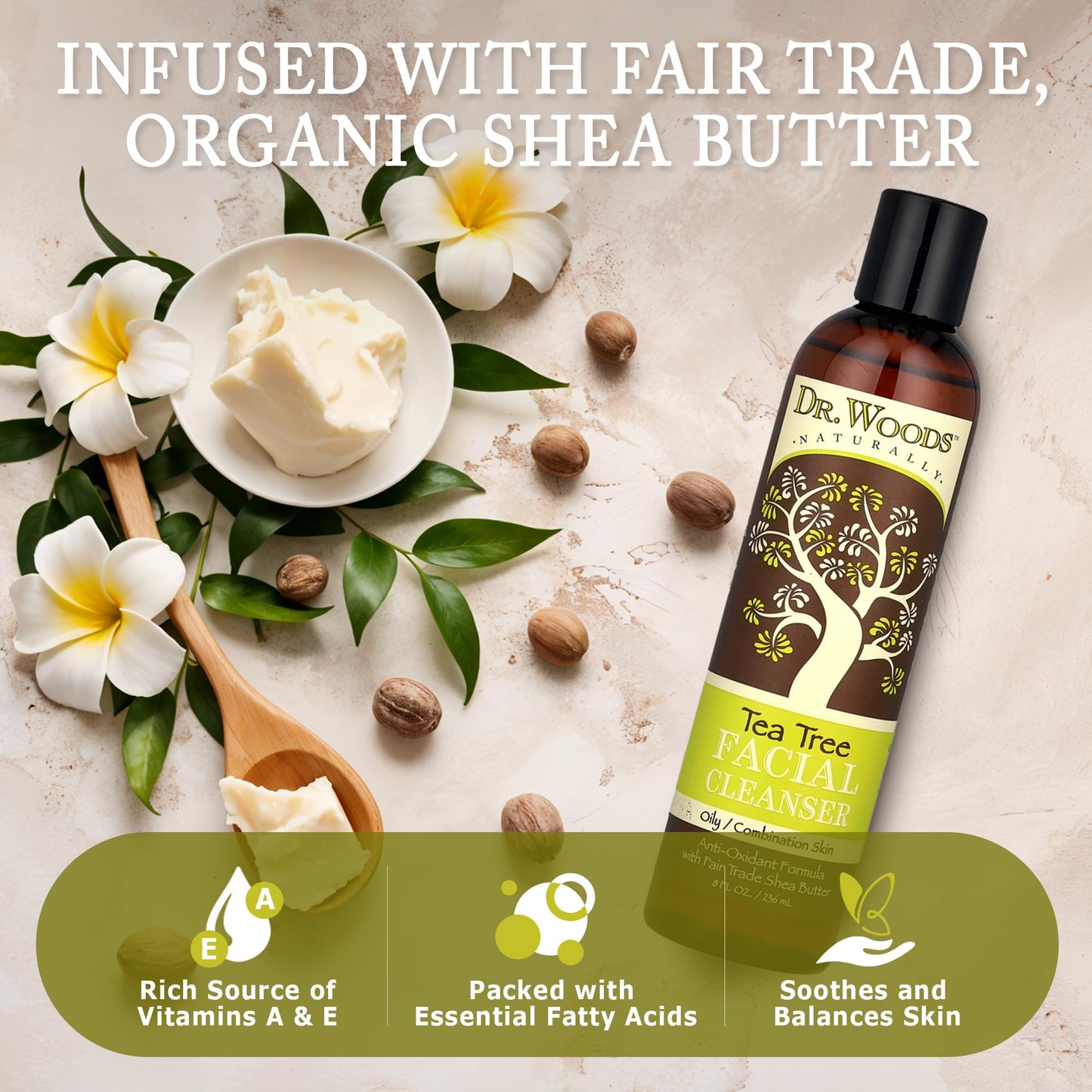 Dr. Woods Tea Tree Liquid Facial Cleanser - Made with Organic Shea Butter, Natural Tea Tree Oil Face Wash for Men and Women, Paraben, Phthalate Beauty & Personal Care Dr. Woods