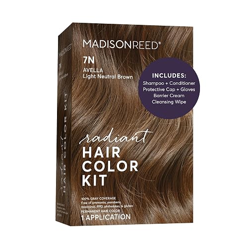 Madison Reed Radiant Hair Color Kit - 7N Light Neutral Brown (Avella Light Brown), Salon-Quality Permanent Hair Dye, Superior Gray Coverage Beauty & Personal Care Madison Reed