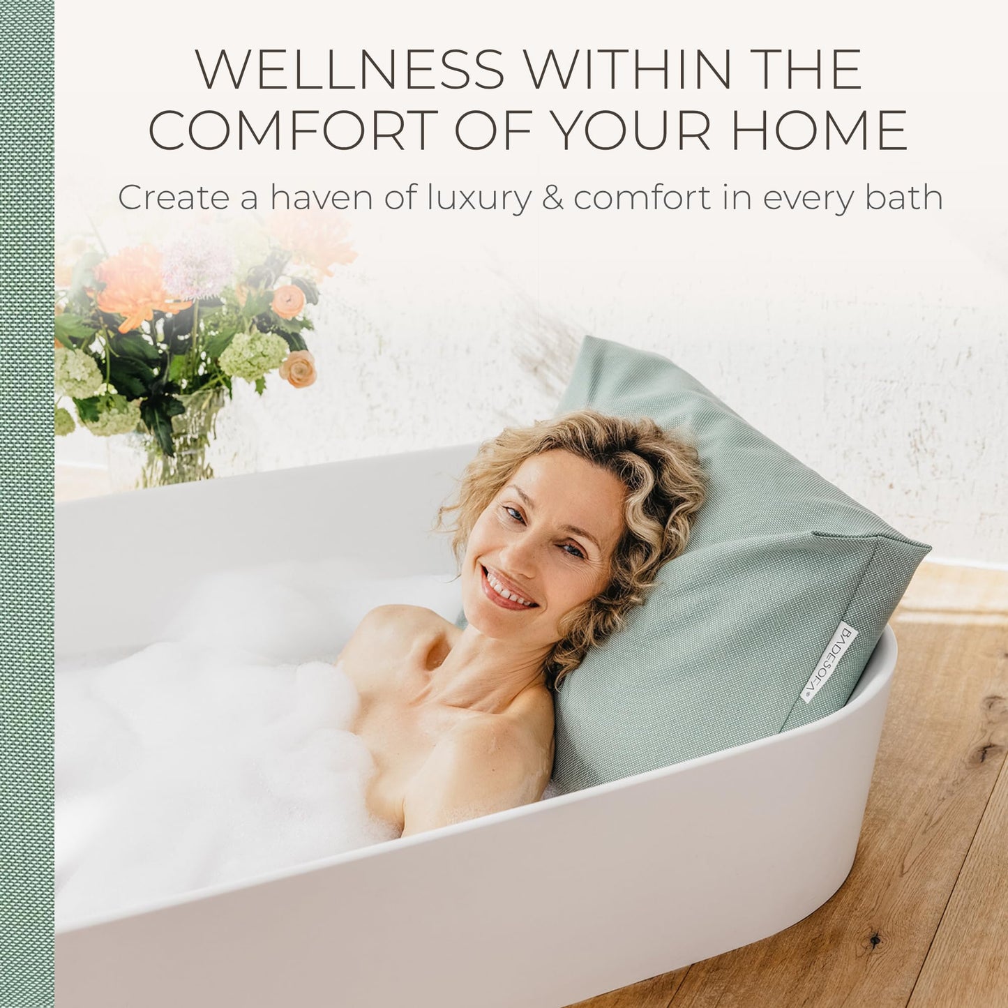 BADESOFA® Luxury Bath Pillow S - Ultra Comfortable & Quick-Drying Bath Back Pillow - Washable Full Body Bath Pillow for Bathtub - Therapeutic Head Beauty and Personal Care BADESOFA