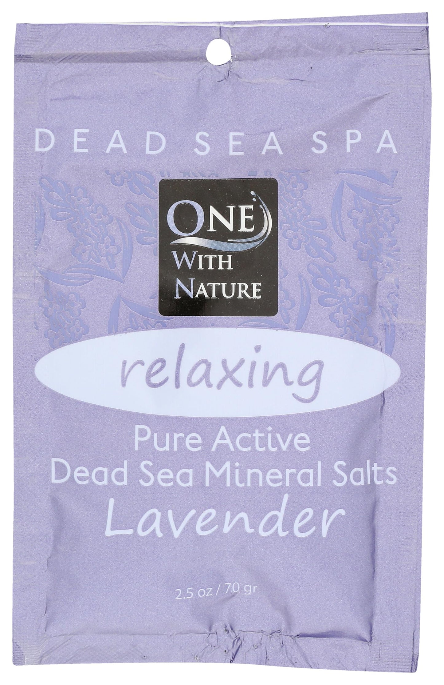 One With Nature Relaxing Lavender Dead Sea Bath Salt Packet, 2.5 OZ Beauty and Personal Care One With Nature