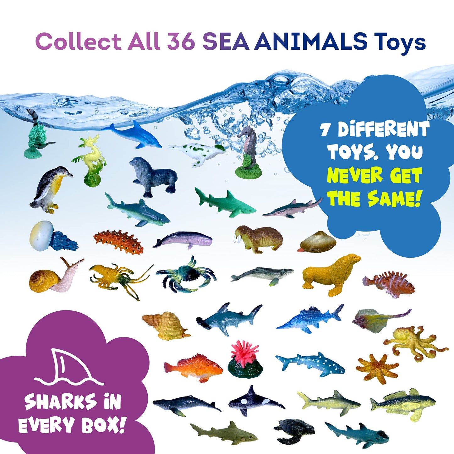 Made in USA Bath Bombs for Kids Surprise Toys Inside SEA Animals - 36 Ocean Toys Like Shark or Jellyfish - Natural Safe Bath Bombs Gift Set for Girls Beauty and Personal Care Relaxcation