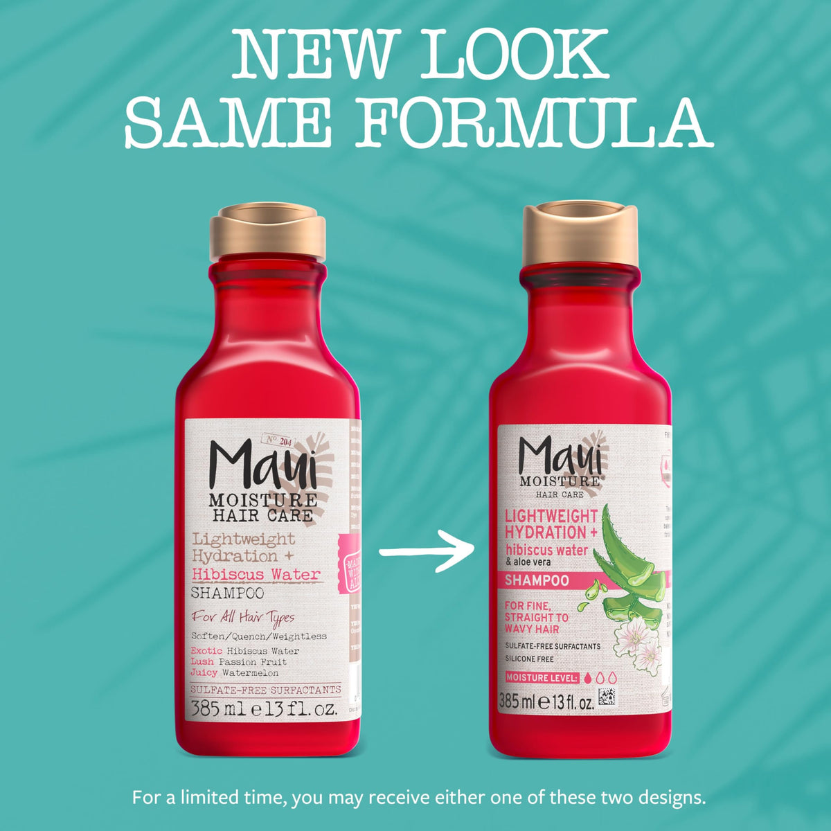 Maui Moisture Lightweight Hydration + Hibiscus Water Shampoo, Moisturizing Aloe Vera Shampoo Softens Curly Hair, Vegan & Sulfate-Free Surfactants, 13 Beauty & Personal Care Maui Moisture