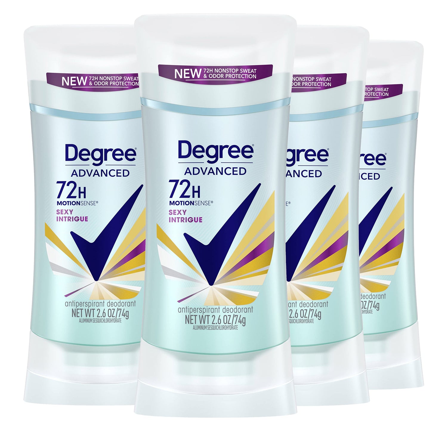 Degree Advanced MotionSense Antiperspirant Deodorant 4 Count 72-Hour Sweat And Odor Protection Sexy Intrigue Antiperspirant Deodorant For Women Beauty and Personal Care Degree
