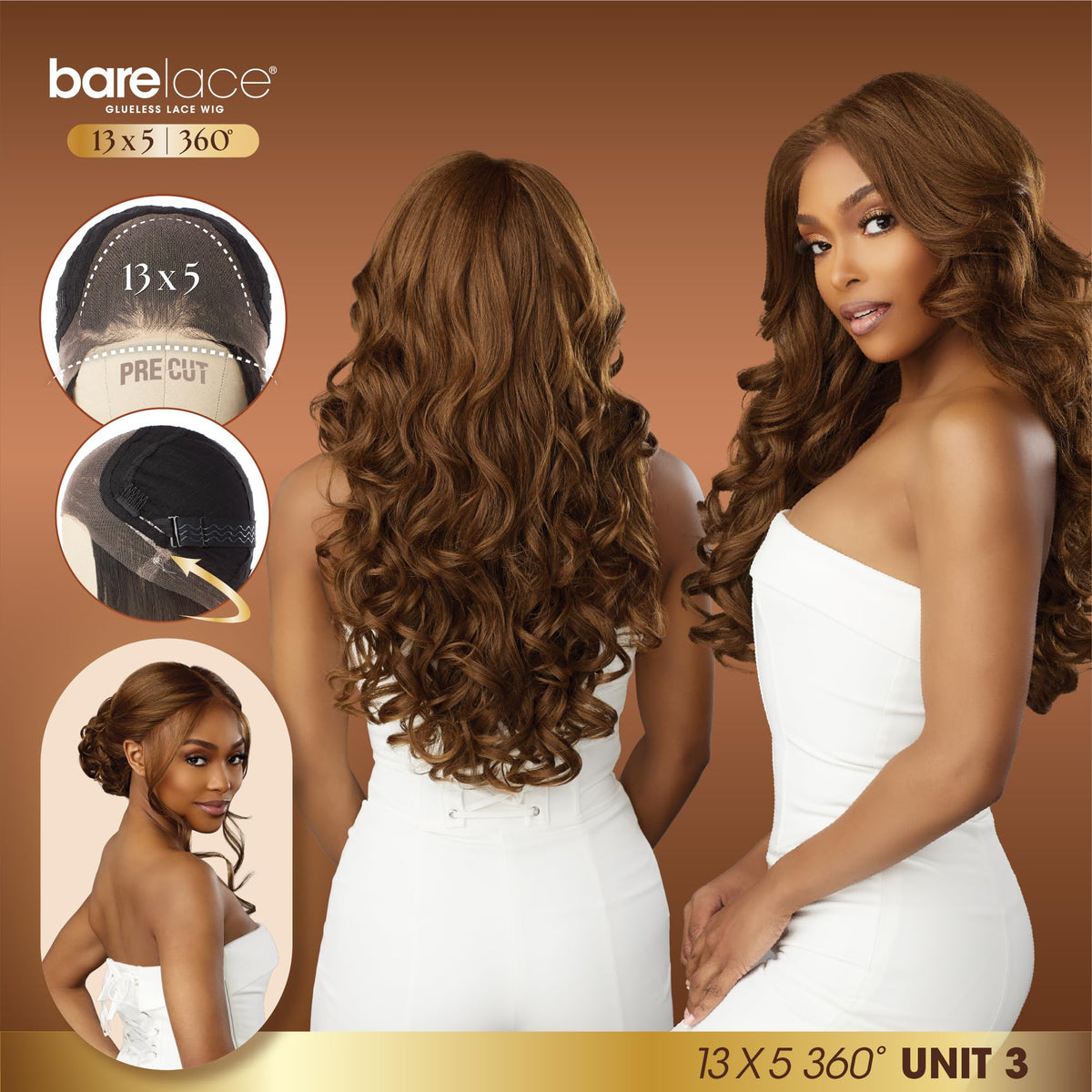 Sensationnel Barelace 13x5 360 LaceWig-Unit 3, BALAYAGECARAMEL
