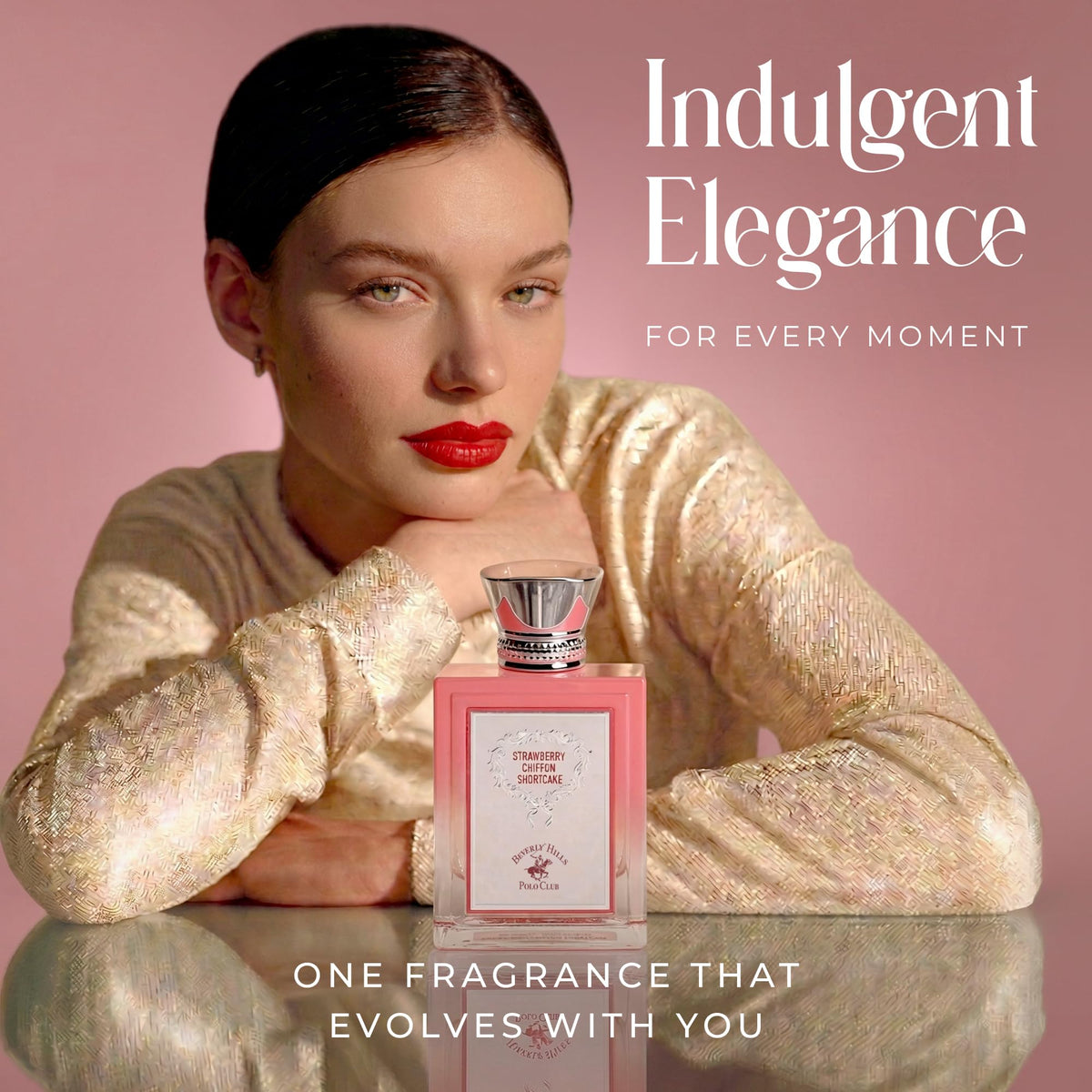 Beverly Hills Polo Club Strawberry Chiffon Shortcake EDP for Women | Luxurious Sweet Fruity Gourmand Fragrance | Long-Lasting Vanilla, Praline