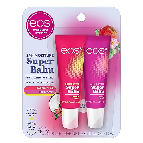 eos 24H Moisture Super Balm - Coconut Milk & Honey Apple, Day or Night Lip Treatment, Made for Sensitive Skin, Lip Balms & Moisturizers, 0.35 fl oz Beauty & Personal Care eos
