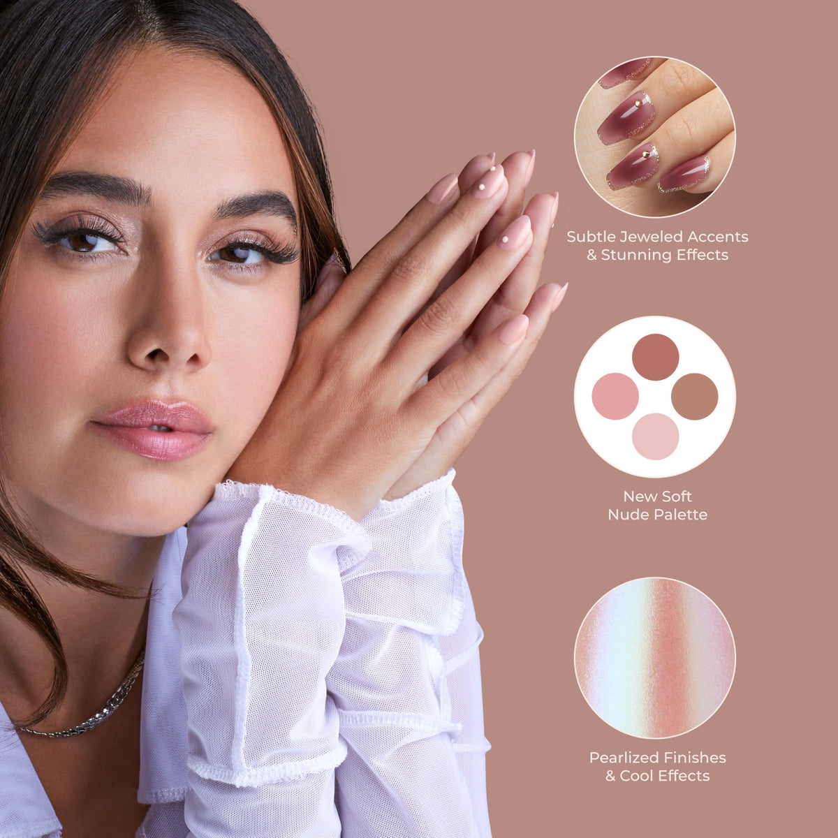 KISS Bare But Better, Press On Nails, Nail glue included, 'Slay', Light Nude, Short Size, Almond Shape, Includes 30 Nails, 2G Glue, 1 Manicure Stick