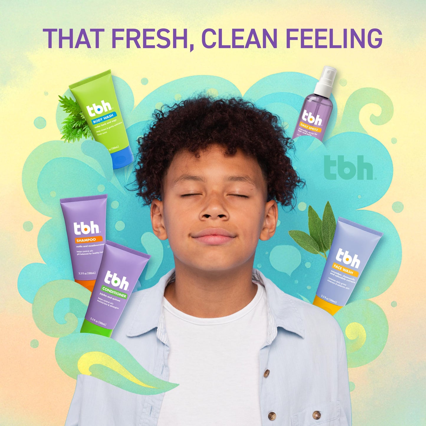 TBH Kids Glow & Go Gift Set | Tween Hair, Body & Skincare Kit for Girls and Boys | 5 Clean Mini Essentials in Travel Zip Pouch - Perfect Self-Care Beauty & Personal Care TBH