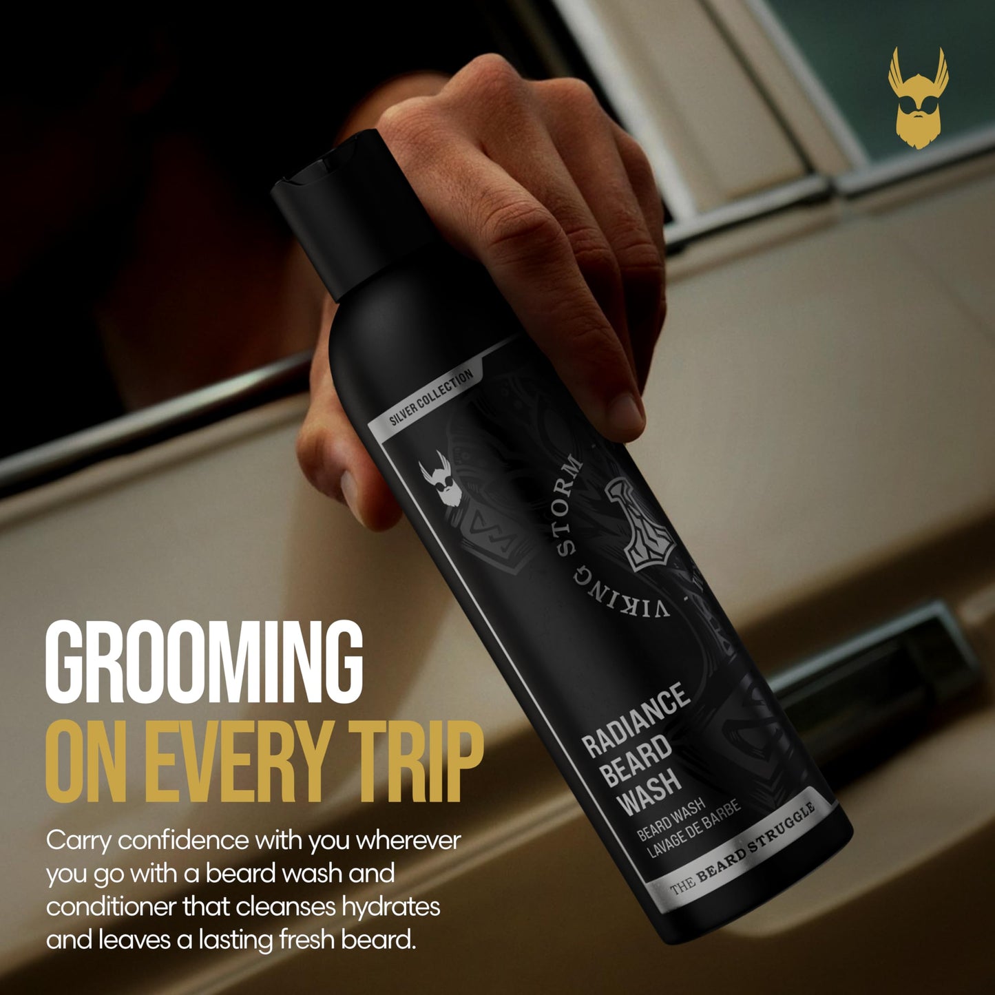 The Beard Struggle - Radiance Beard Wash & Conditioner Bundle - Silver Collection - Pack of 2, Viking Storm - Nourish, Cleanse, Softens, & Strengthens Beauty and Personal Care The Beard Struggle