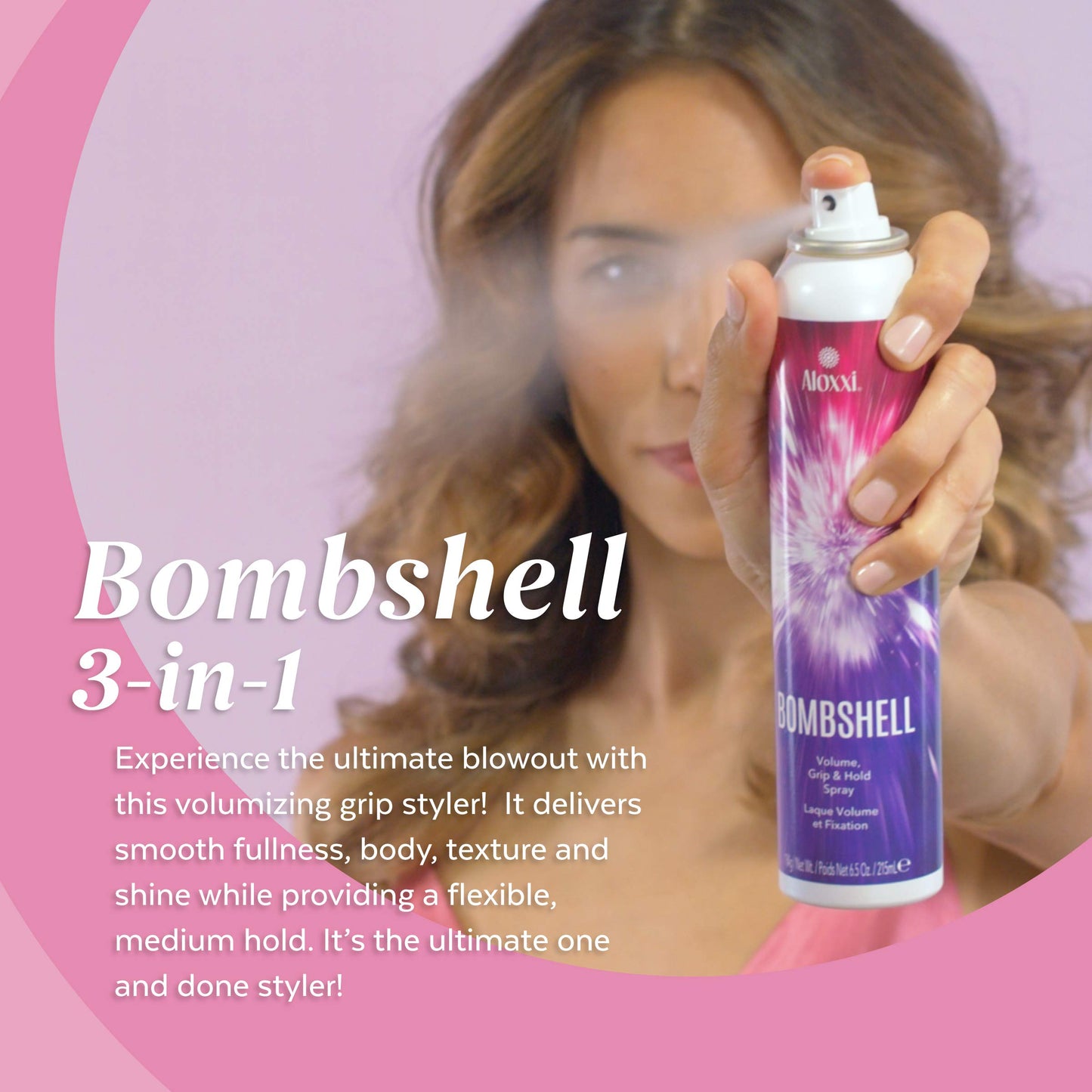 ALOXXI Bombshell Volumizing Grip Styler 3-in-1 Texturizing Hairspray & Dry Shampoo Adds Volume, Texture & Medium Hold Heat Protection up to 450F, 6.5 Beauty & Personal Care ALOXXI