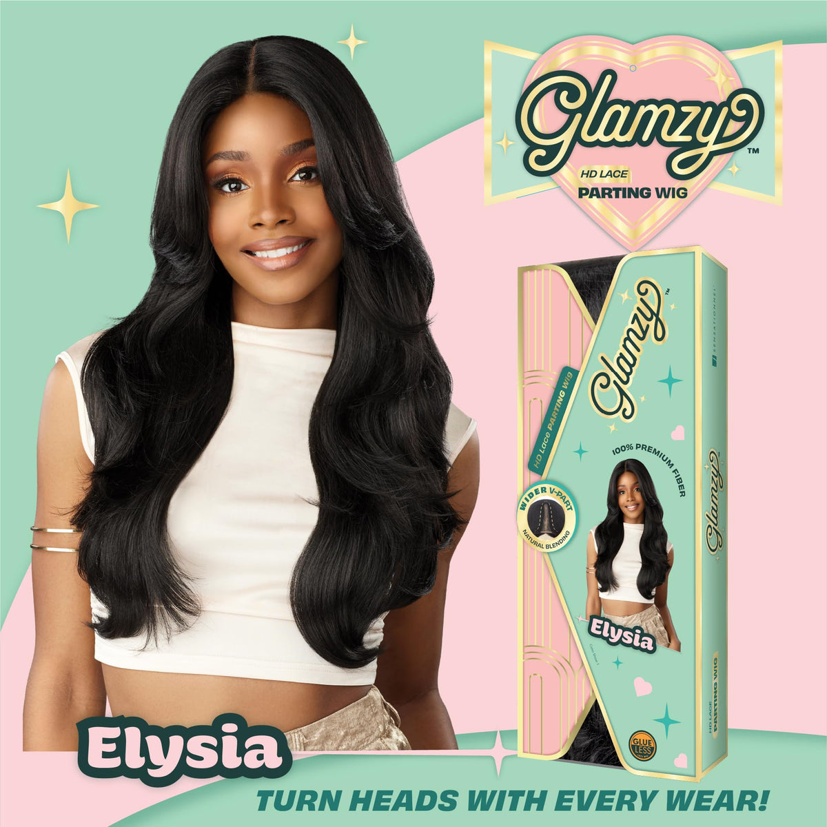 Sensationnel Glamzy Lace Part Wig-Elysia, BALAYAGEPLATINUM
