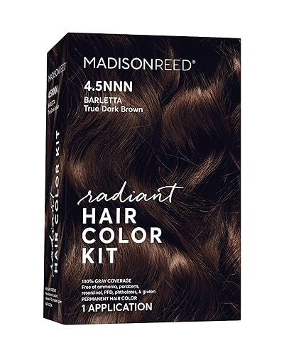 Madison Reed Radiant Hair Color Kit - 4.5NNN Darkest Brown with Warm Tones (Barletta Brown), 100% Gray Hair Coverage Permanent Hair Dye for Resistant Beauty & Personal Care Madison Reed