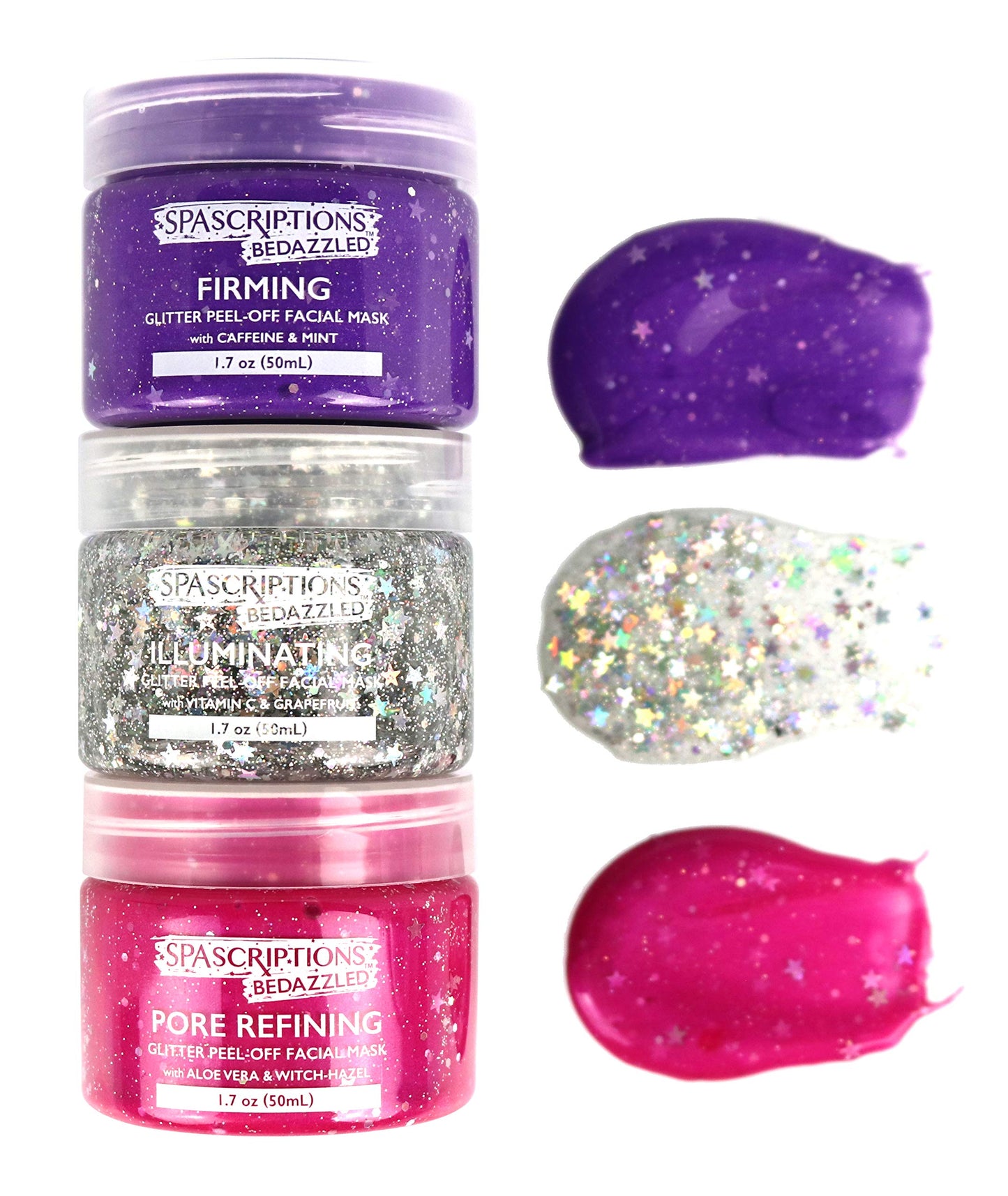 SpaScriptions BeDazzled- Firming & Pore Refining Glitter Peel-Off Masks Beauty & Personal Care SpaScriptions