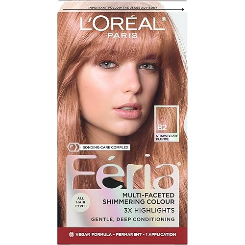 L’Oreal Paris Feria Multi-Faceted Shimmering Permanent Hair Color, High Intensity Hair Dye for 3X Highlights, 82 Strawberry Blonde, 1 Hair Dye Kit Beauty & Personal Care L'Oreal Paris