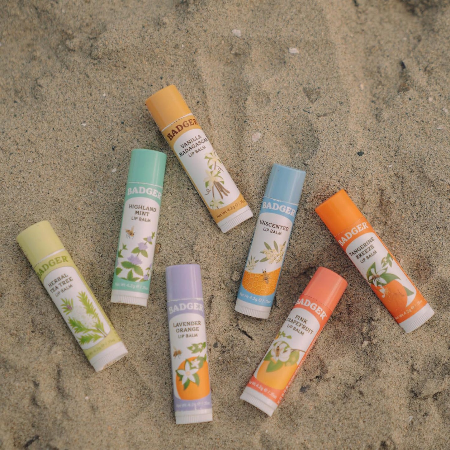 Badger Unscented Classic Lip Balm, 100% Organic Lip Balm for Sensitive Lips, Long Lasting Lip Moisturizer w/Light Silky Texture, 4 Pack Beauty & Personal Care Badger