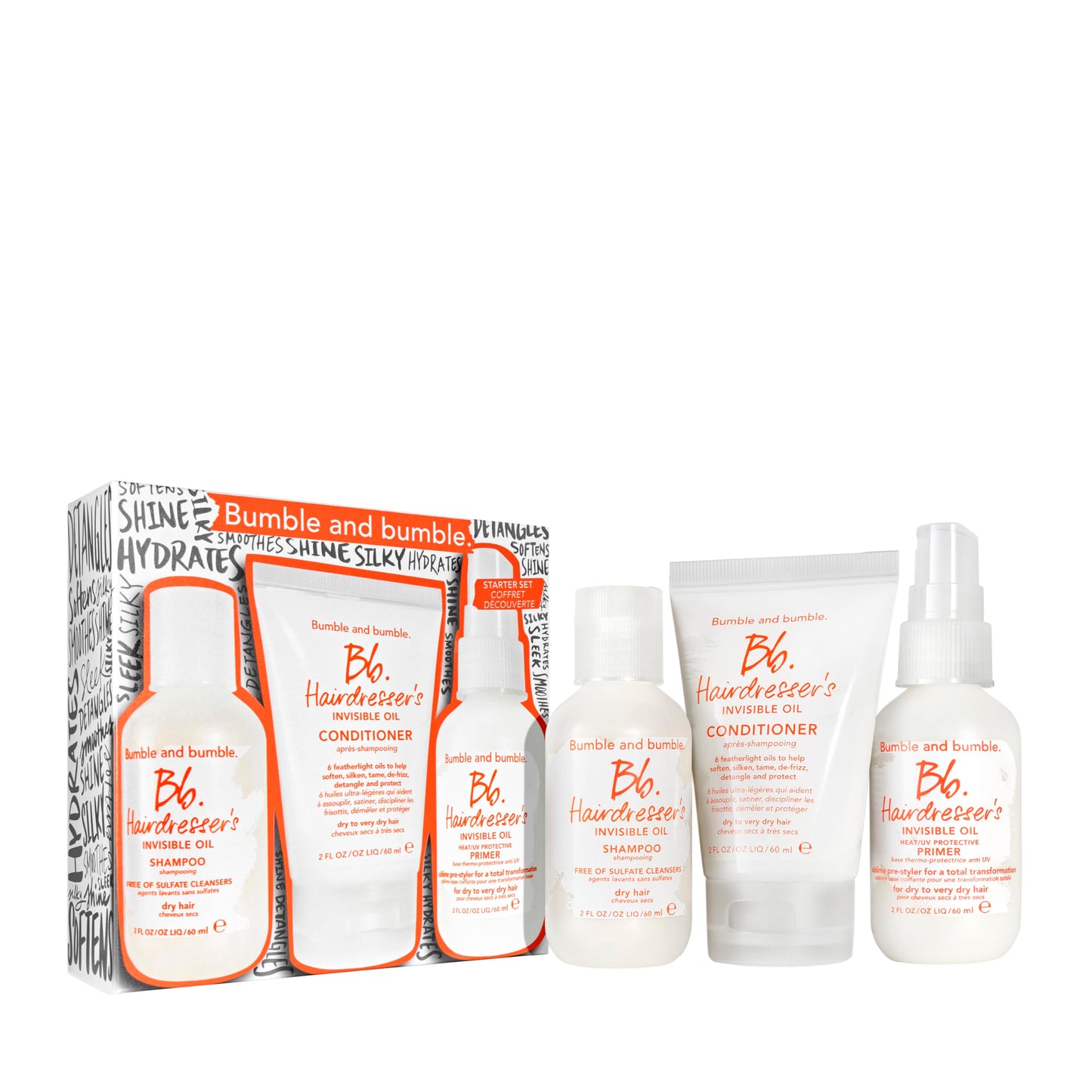 Bumble and bumble. Hairdresser's Invisible Oil Travel-Size Hair Set for Hydration + Frizz Reduction | Shampoo, Conditioner + Hair Primer | 3-Piece Set Beauty & Personal Care Bumble and bumble.