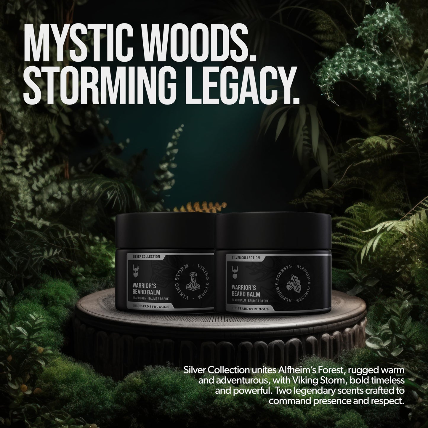 The Beard Struggle Warrior’s Beard Balm - Silver Collection, Viking Storm - Non-Greasy Low-Hold Formula, Luxurious Cologne-Grade Fragrances 100% Beauty and Personal Care The Beard Struggle
