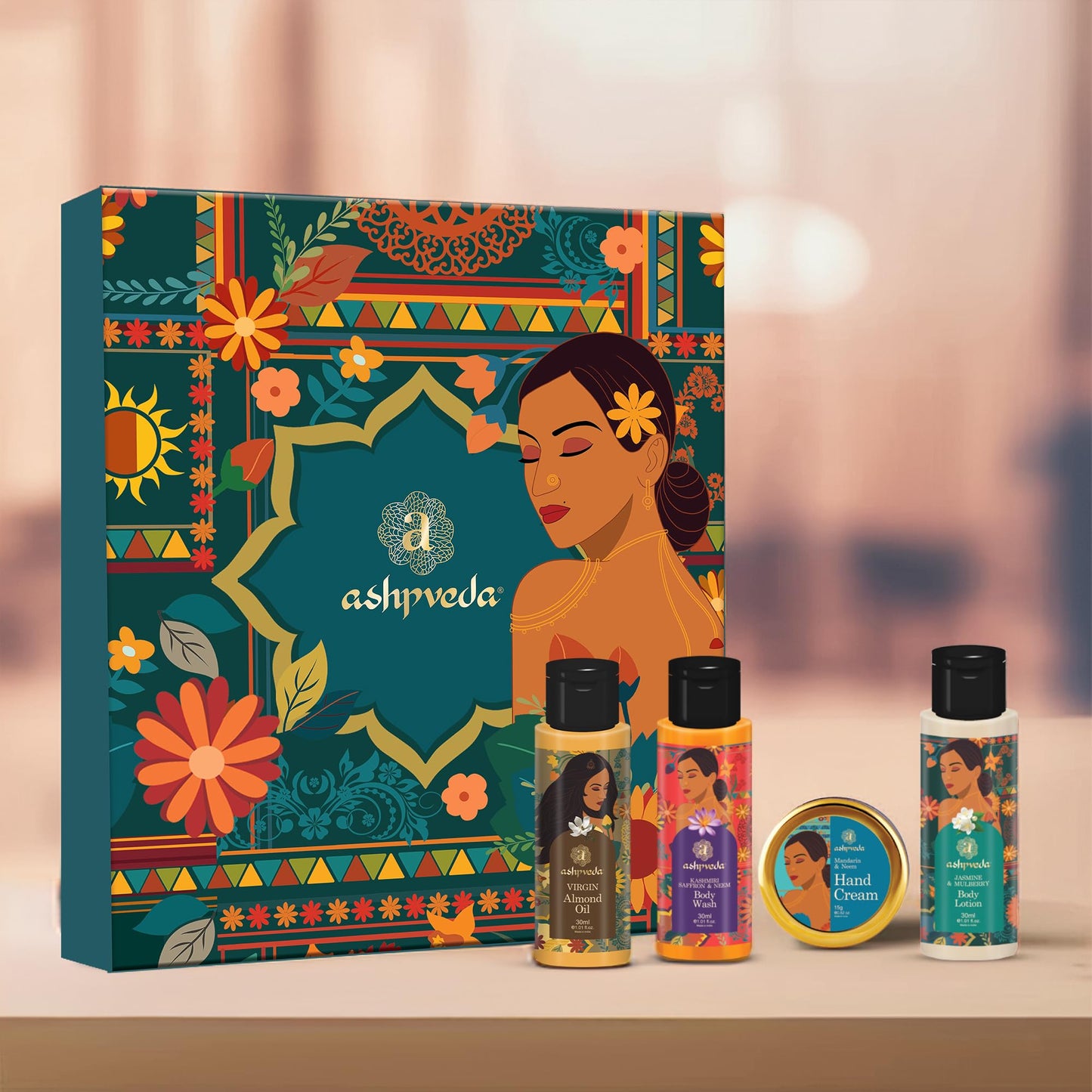 Ashpveda Luxury Ayurvedic A Box to Nourish Wedding Gift Box Set for Women and Men - Premium Luxury Bath and Body Gift Set with Body Wash, Body Lotion Beauty and Personal Care Ashpveda