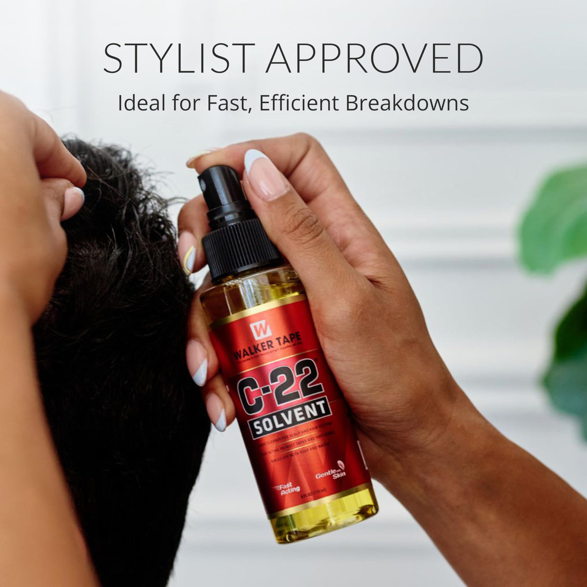 Walker Tape C-22 Solvent Spray 4 oz, Fast-Acting Adhesive Remover for Wig Tape, Lace Systems, and Tape in Hair Extensions Human Hair, Gentle Bond