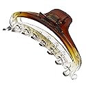 Camila Paris CP2380 French Hair Clip for Women, Medium Narrow, Brown / Cristal, Girls Hair Claw Clips Jaw Fashion Durable Styling Hair Accessories Beauty & Personal Care Camila