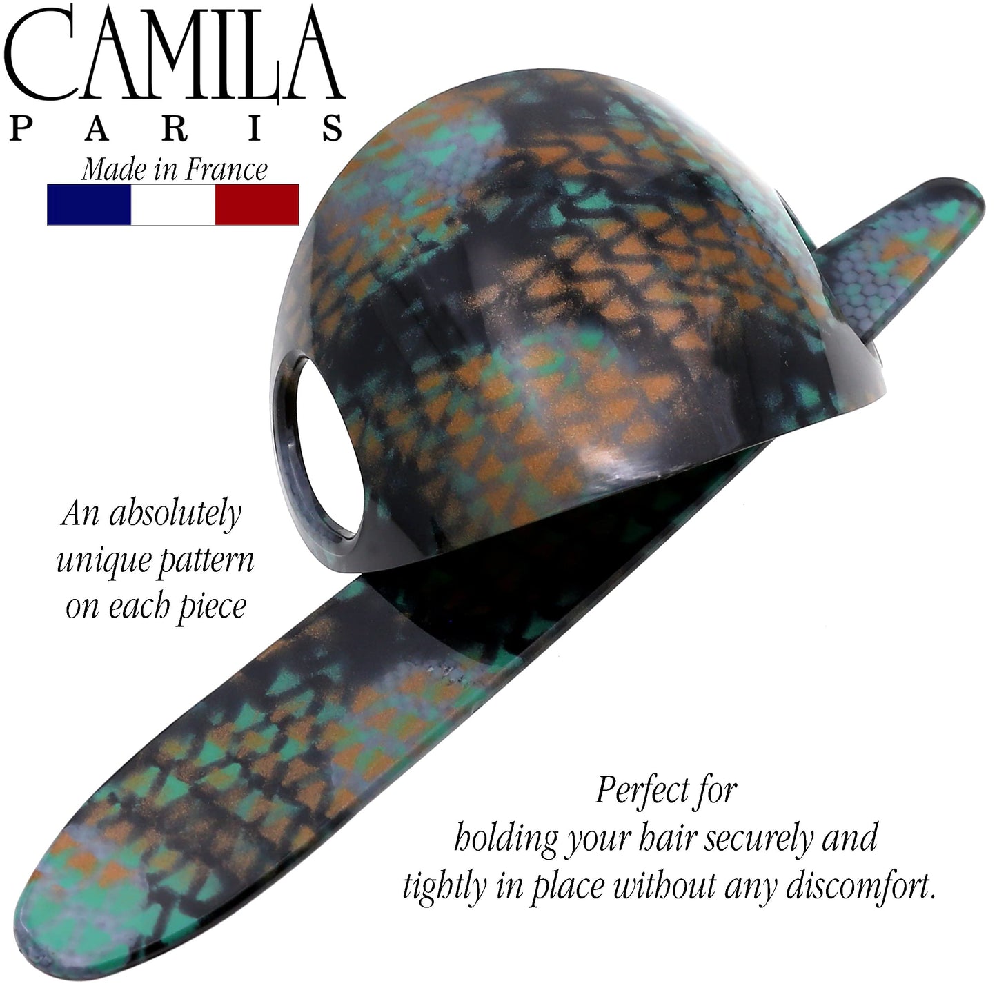 Camila Paris CP3243 French Hair Bun Holder Cover Cap Hair Updo, Turquoise, Hair Pin Thru, Strong Hold Grip Hair Clips for Women, No Slip and Durable Beauty & Personal Care Camila