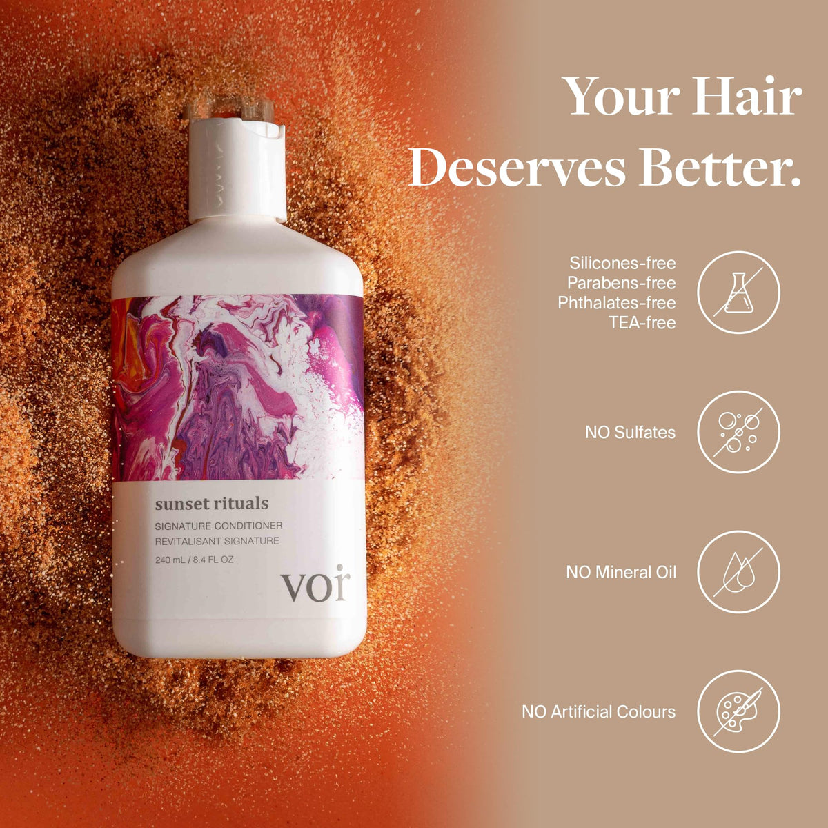 VOIR Sunset Rituals Signature Creamy Conditioner for Frizzy Hair 8.4 FL Oz