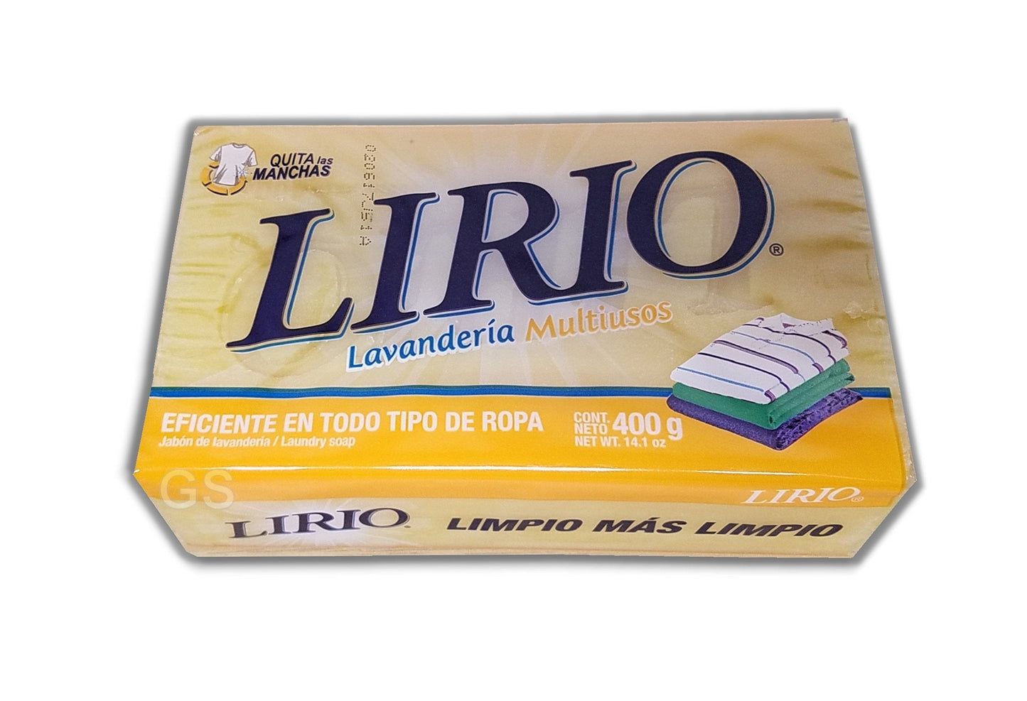 Lirio Laundry Bar Soap Jabon Lavanderia Multiusos 400 g 14.1 oz Yellow Bar (Pack of 4) Beauty & Personal Care Lirio