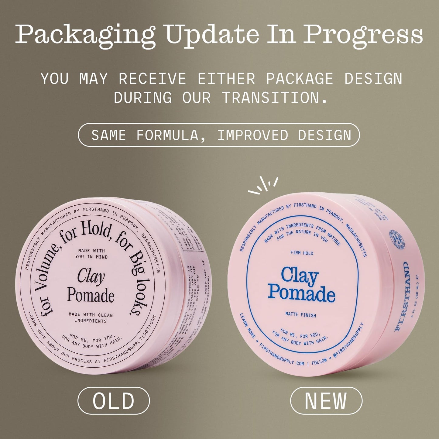 Firsthand Supply Hair Clay Pomade for Men & Women - Matte Clay Finish & Extra Strong Hold - Non-Greasy, Water-Based Organic Pomade - Easy to Restyle Beauty & Personal Care Firsthand