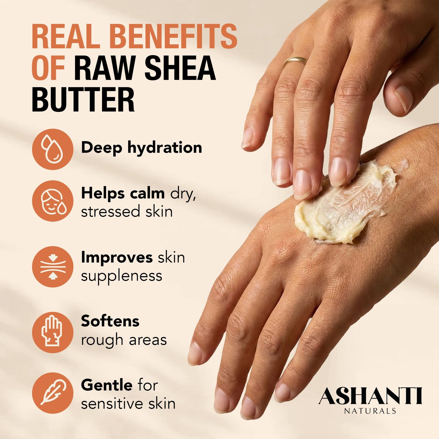Ashanti Naturals White Raw Shea Butter | Unrefined African Shea Butter | Creamy Moisturizer for Easy Application - 8 oz Beauty & Personal Care Ashanti Naturals