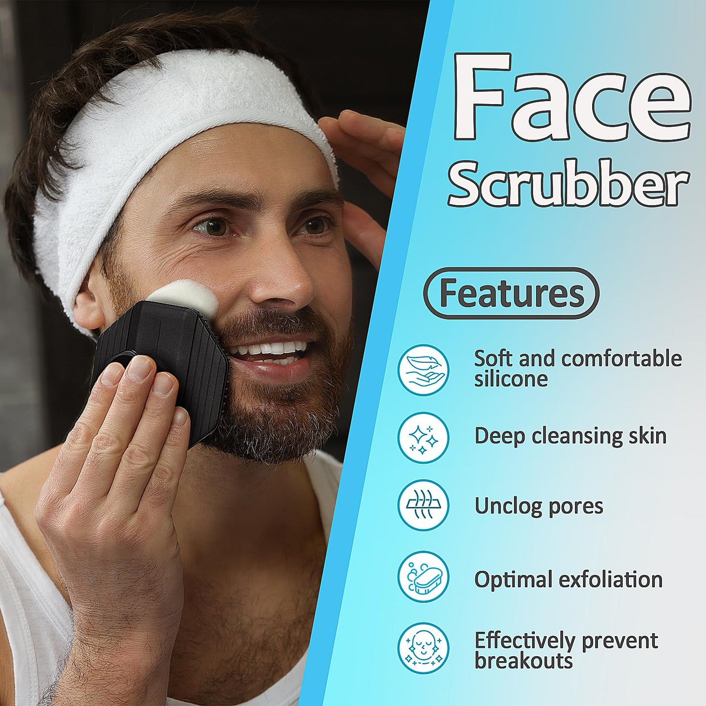 3 Soft Silicone Scrubbers - Body Exfoliating Brush Skin Massage Shower Scrubber Body Buffer, with Super Soft Handheld Facial Cleansing Brush, Beauty and Personal Care kullder