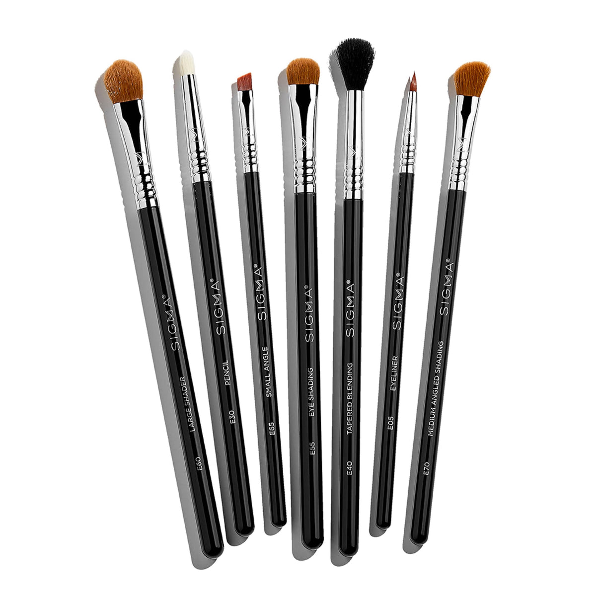 Sigma Beauty Basic Eye Brush Set - Makeup Brushes 7 Pieces Fibers & Sleek