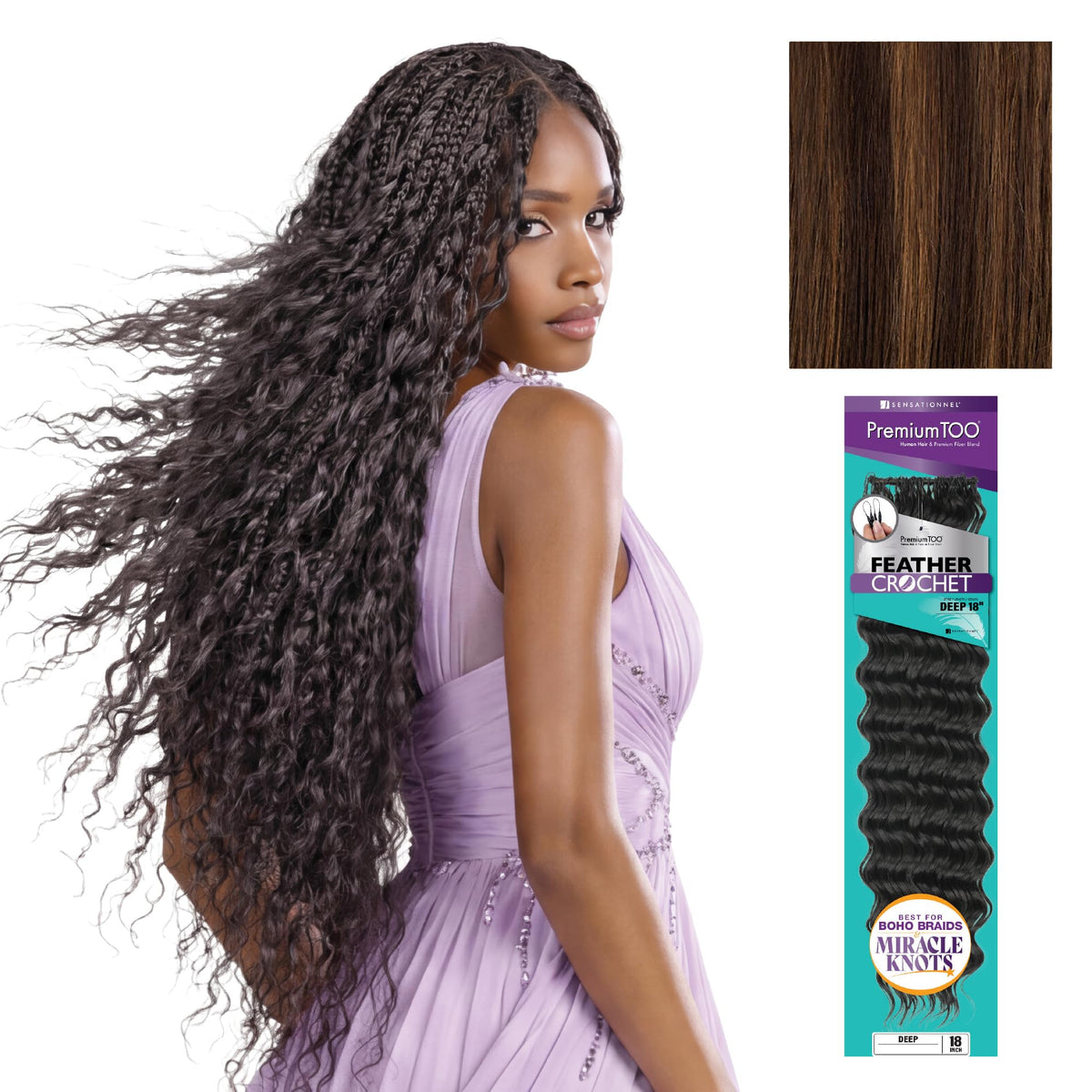 Sensationnel PremiumToo Feather Crochet Braids-Deep,18 inch, S4/30