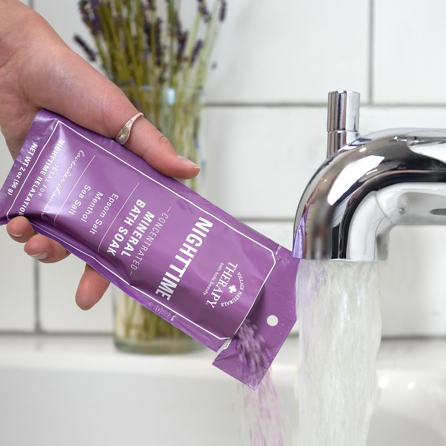Village Naturals Therapy Nighttime Concentrated Mineral Bath Soak, Lavender Chamomile Scent, 2 oz, Pack of 12 Beauty and Personal Care Village Naturals Therapy