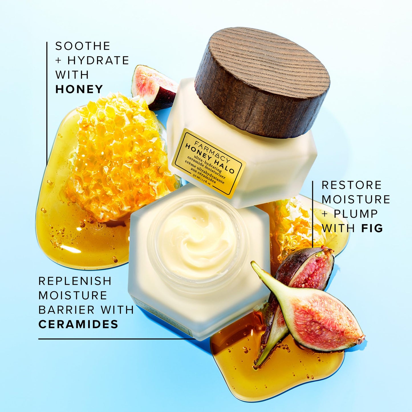 Farmacy Ceramide Face Moisturizer - Honey Halo Ultra Hydrating Facial Moisturizer with Buckwheat Honey + Ceramides - Helps Restore Barrier + Replenish Beauty and Personal Care Farmacy