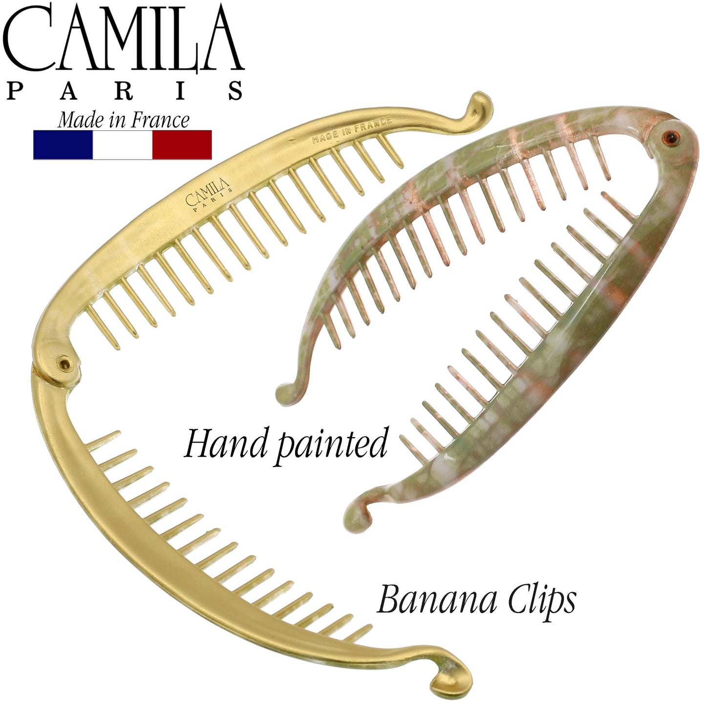 Camila Paris CP3106 4.5 inch French Banana Clip Hair Comb Classic Girls Updo Flexible Ponytail Holder Interlocking Banana Combs, Fashion Durable Beauty & Personal Care Camila
