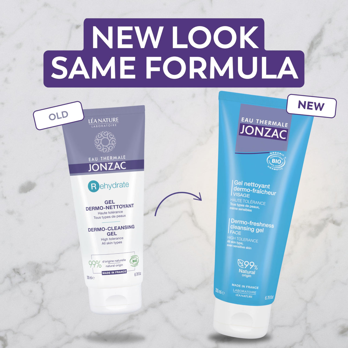 JONZAC Eau Thermale Rehydrate Organic Dermo Cleansing Gel - Gentle Daily Facial Cleanser - Sensitive Skin Approved - Leaves Skin Feeling Smooth Beauty & Personal Care JONZAC