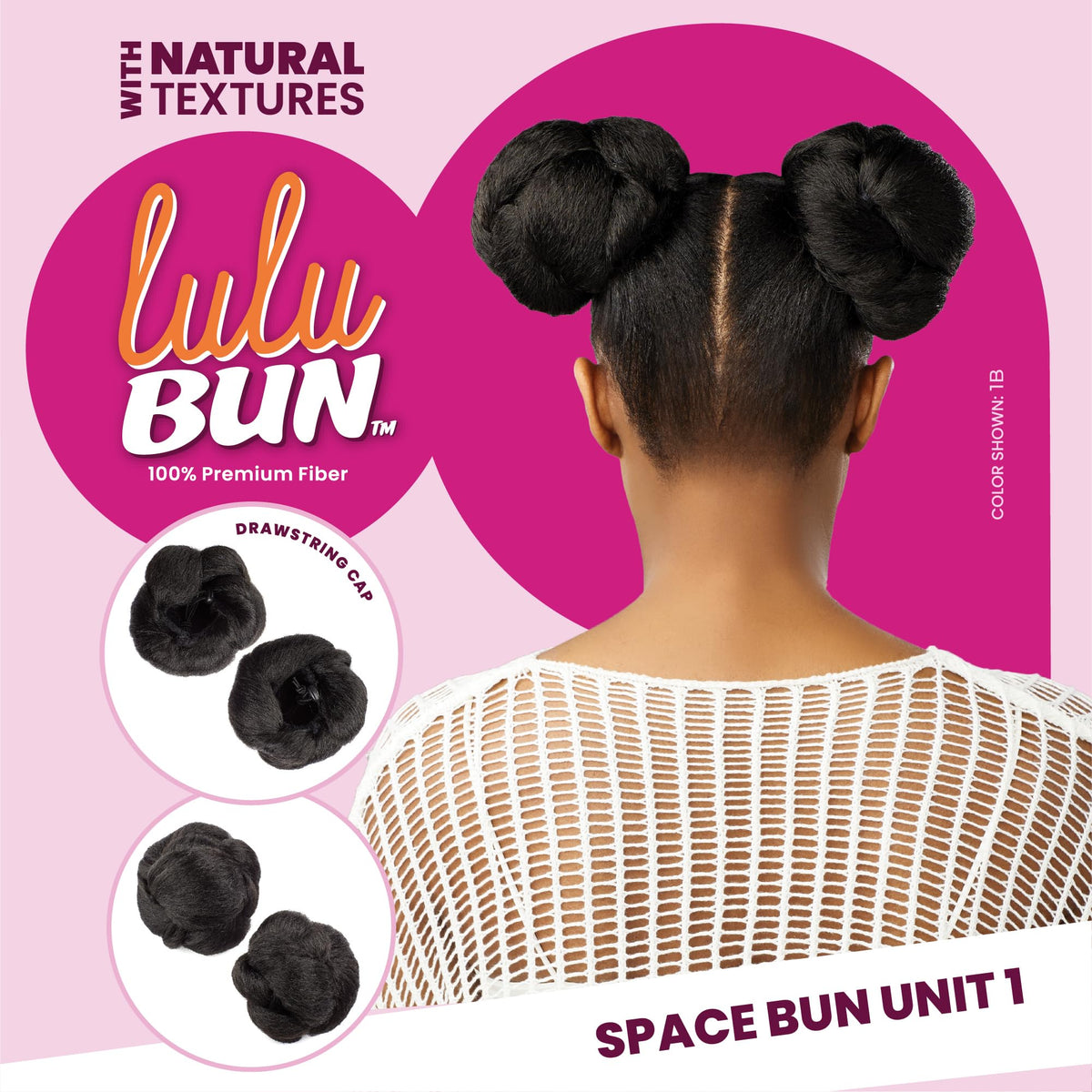 Sensationnel Lulubun Updo Hairextensions-Space Buns Unit 1,1B OFFBLACK