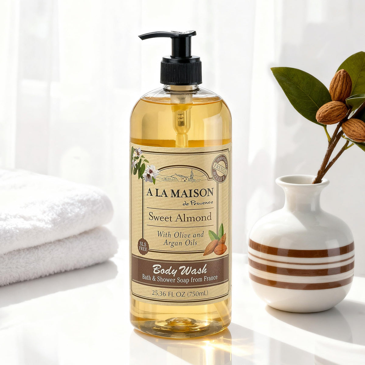 A LA MAISON French Hydrating Liquid Body Wash, Sweet Almond - Natural Body Wash Made with Essential Oils - Biodegradable, Plant-Based, Vegan Beauty & Personal Care A LA MAISON