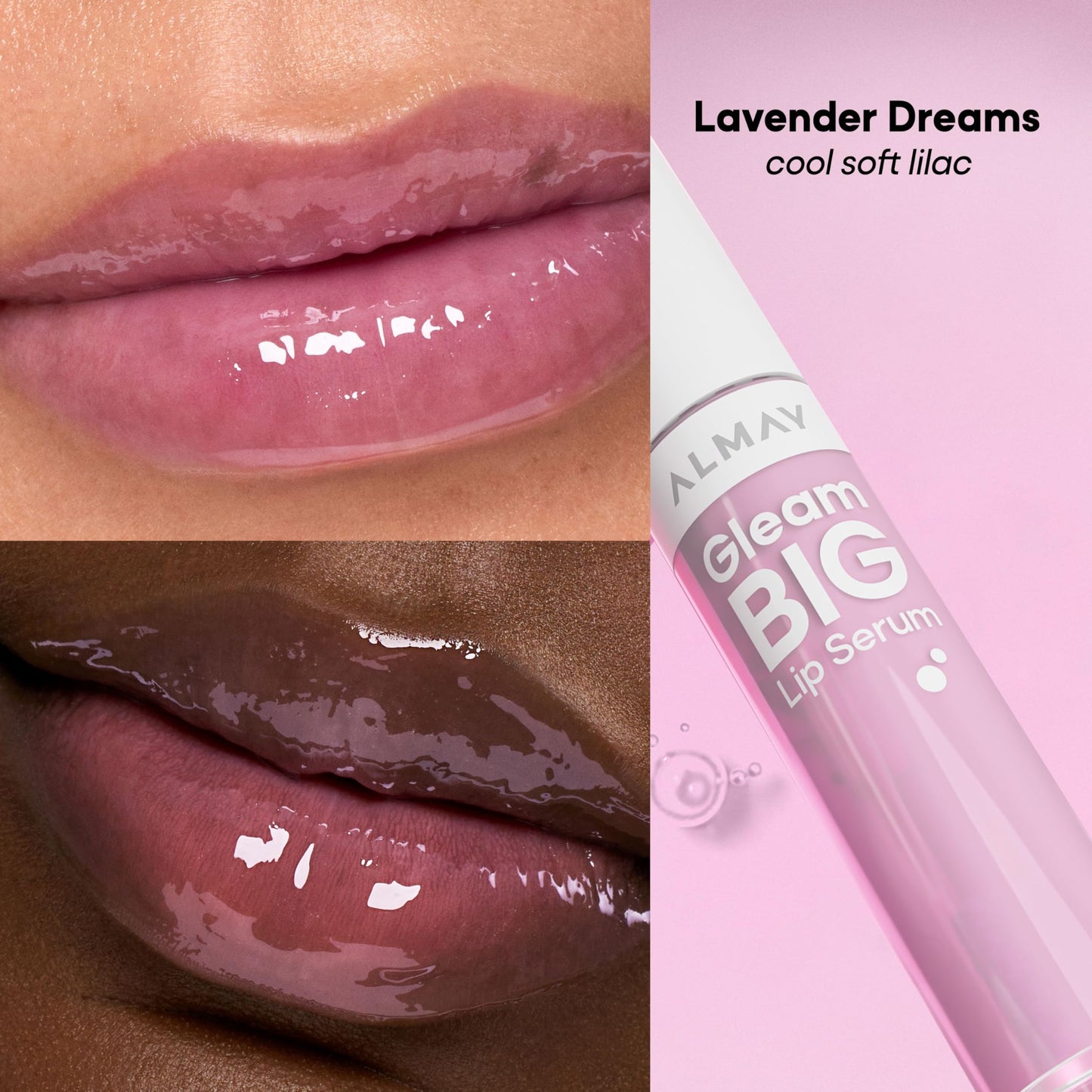 Almay Gleam Big™ Lip Serum, Hydrating and Moisturizing, Hypoallergenic Lip Gloss, Non-Sticky, 200 Lavender Dreams, 0.13 fl oz Beauty & Personal Care Almay