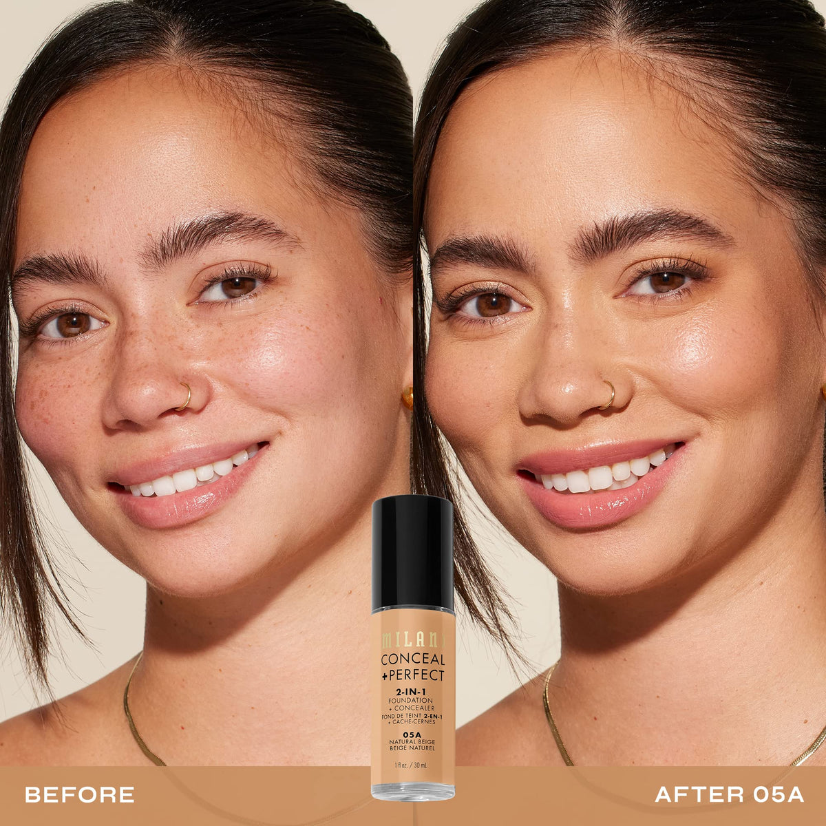 Milani Conceal + Perfect 2-in-1 Foundation + Concealer for a Flawless Complexion, Under Eye Corrector, Cover Redness and Imperfections, Waterproof Beauty & Personal Care Milani